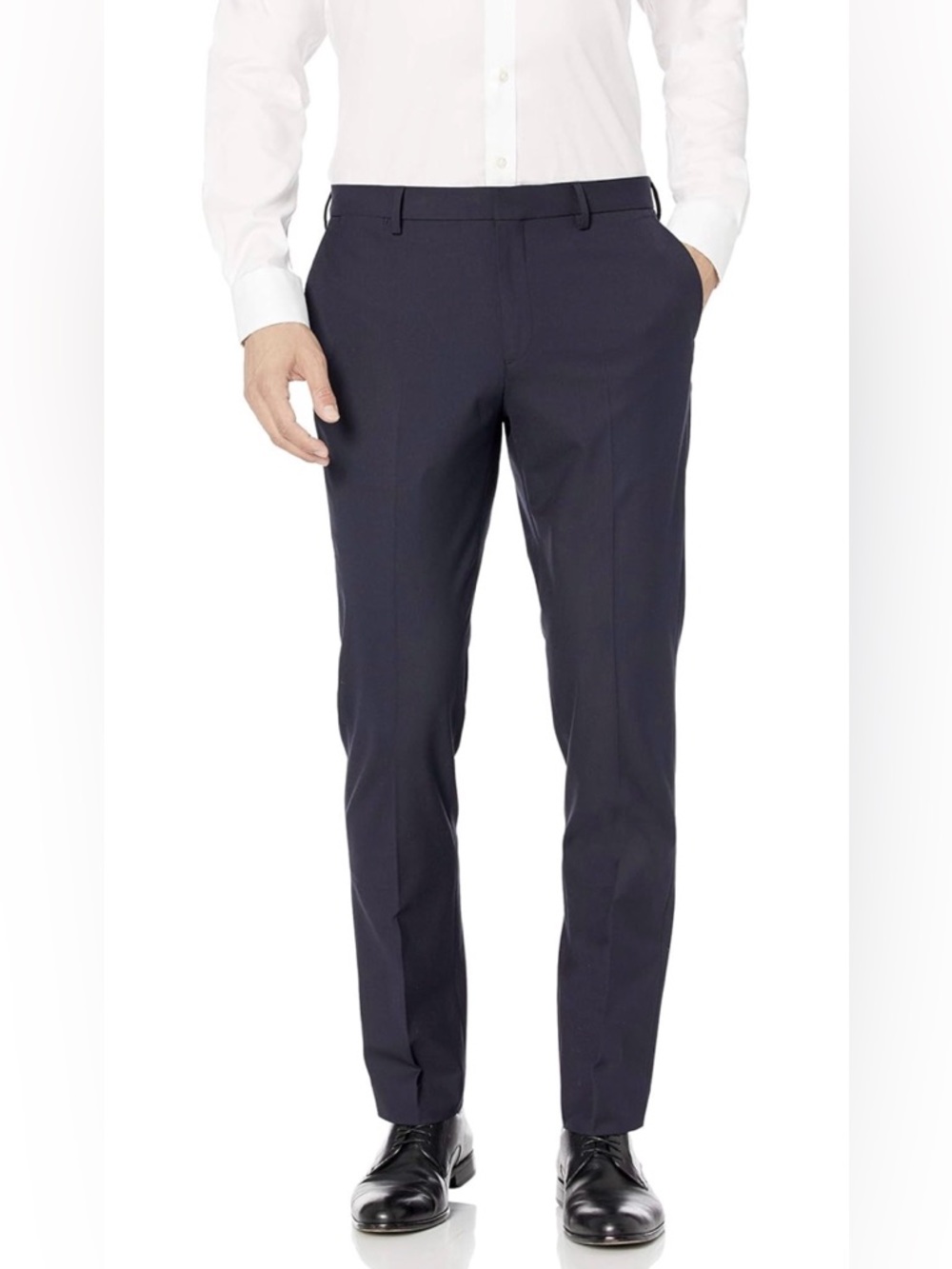 Amazon Essentials Dress Pants 36x32 Navy Slim Fit Stretch Flat Front NWT‎